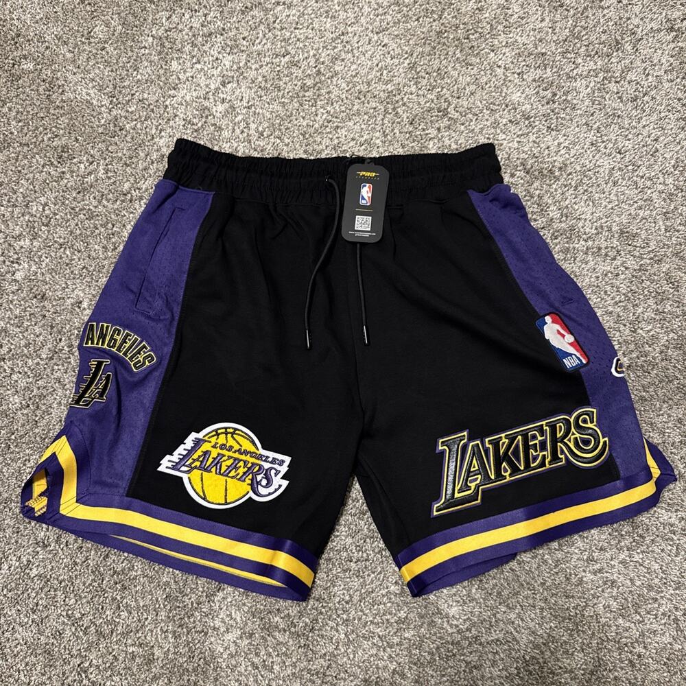 NWT Pro Standard Mens 2XL Black Los Angeles Lakers NBA Team Player Shorts